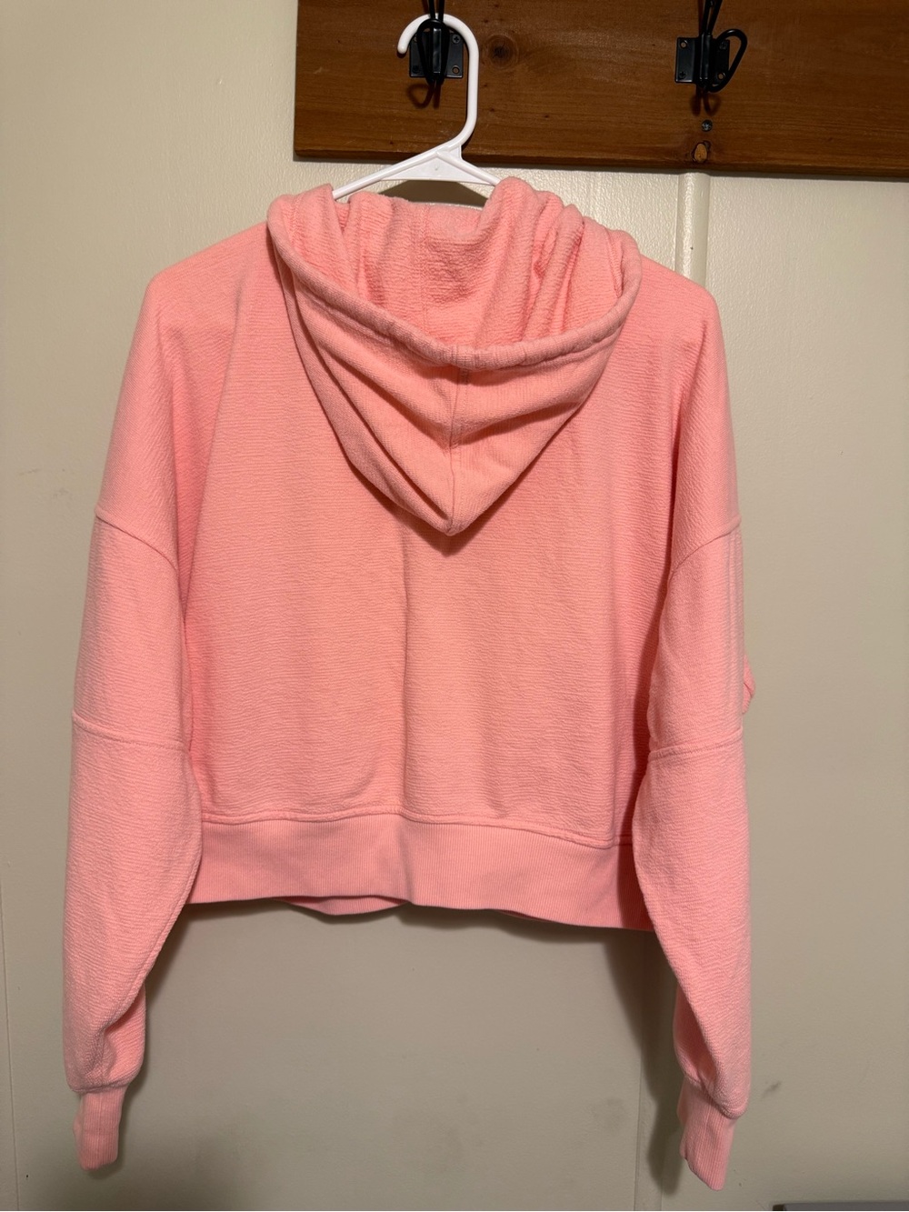 Aerie Quarter Zip Pullover Hoodie Sweatshirt Cropped Oversized Pink Size S - Picture 7 of 12